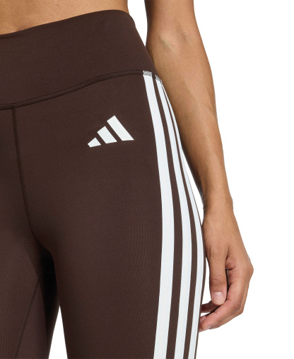 adidas Women's Optime Essentials 3-Stripes Flared Leggings - Aurora Coffee/White