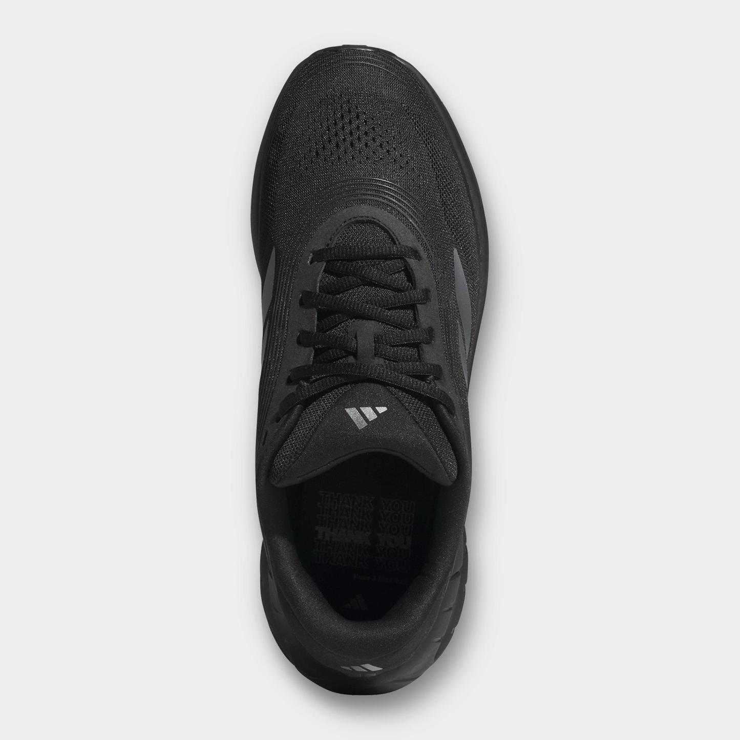 Men's adidas Adipure Shift Running Shoes - Core Black/Iron Metallic/Core Black - Top view