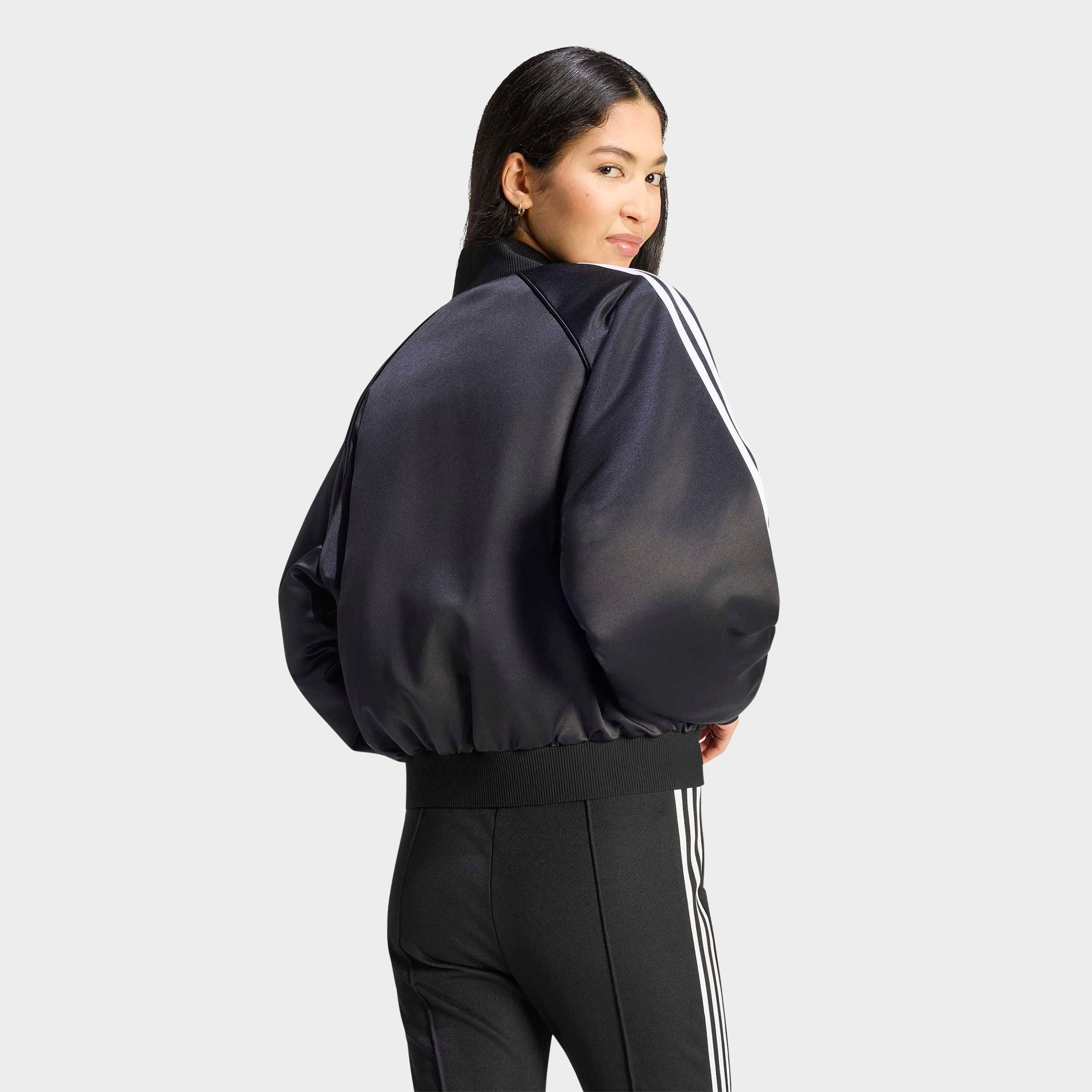 Women's adidas Originals Satin Superstar Bomber Jacket - Black/White/Grey Three