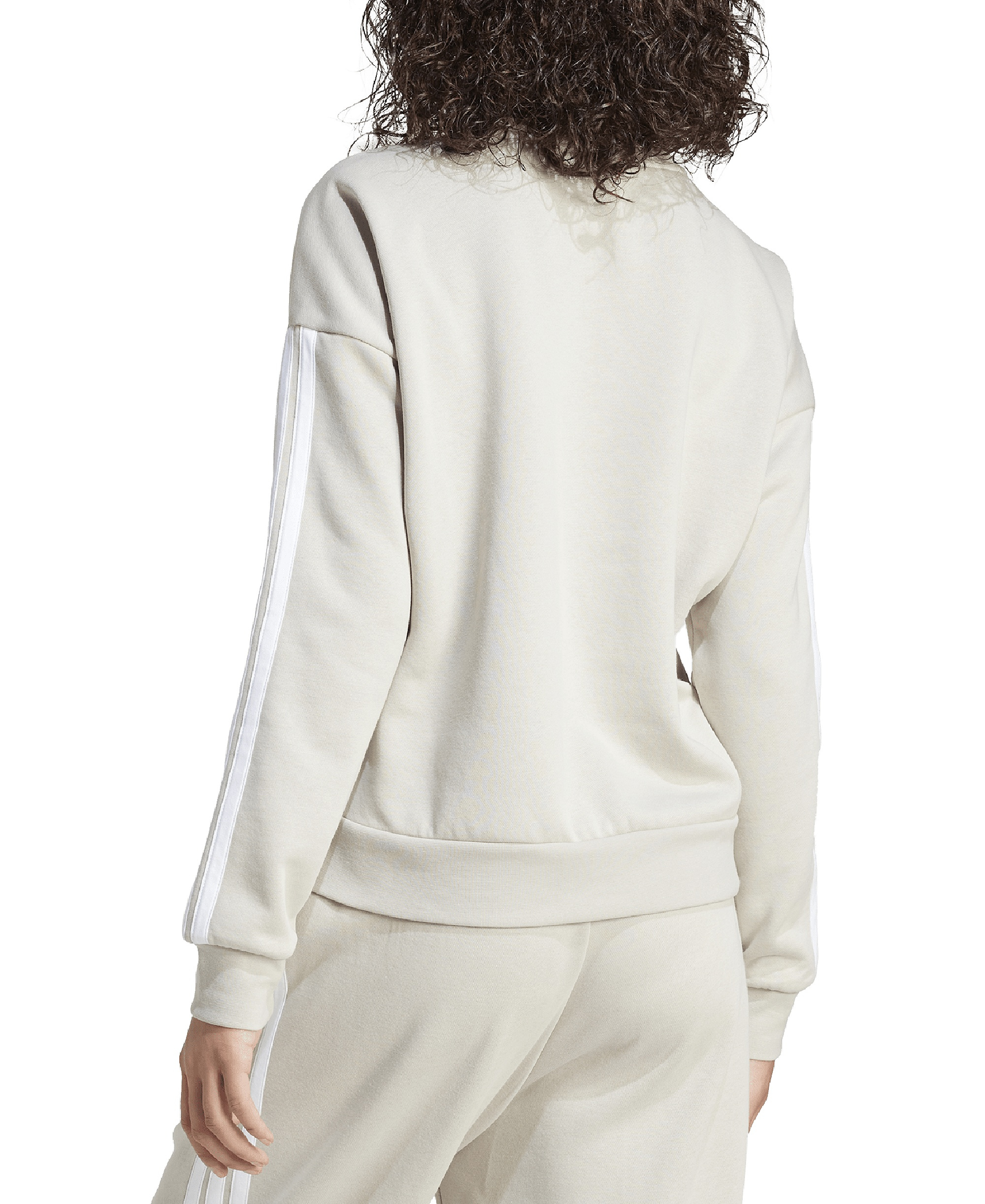 adidas Women's Essentials 3-Stripes Fleece Crew Neck Sweatshirt - Wonder Alumina