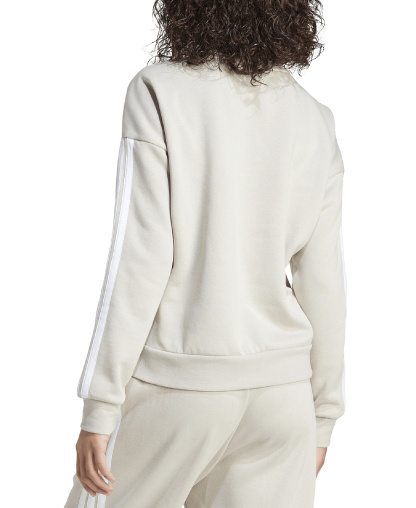 adidas Women's Essentials 3-Stripes Fleece Crew Neck Sweatshirt - Wonder Alumina