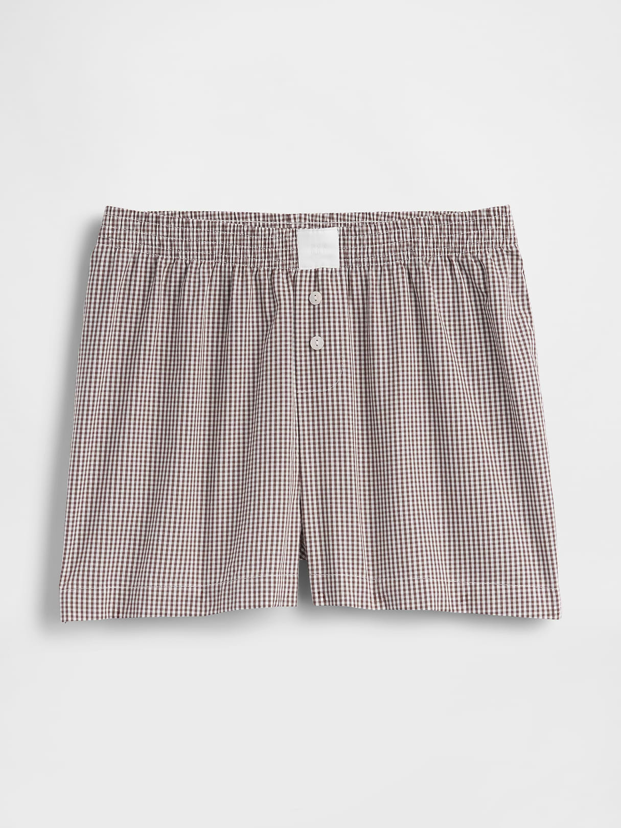 Poplin PJ Boxer Shorts - Brown gingham