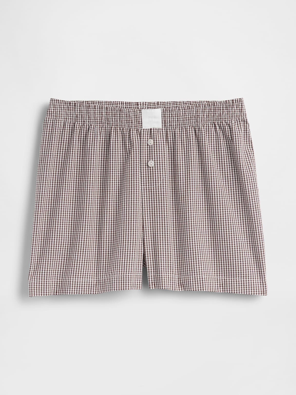 Poplin PJ Boxer Shorts - Brown gingham