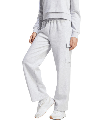 adidas Women's Essentials Fleece Cargo Sweatpants - Light Grey Heather/white