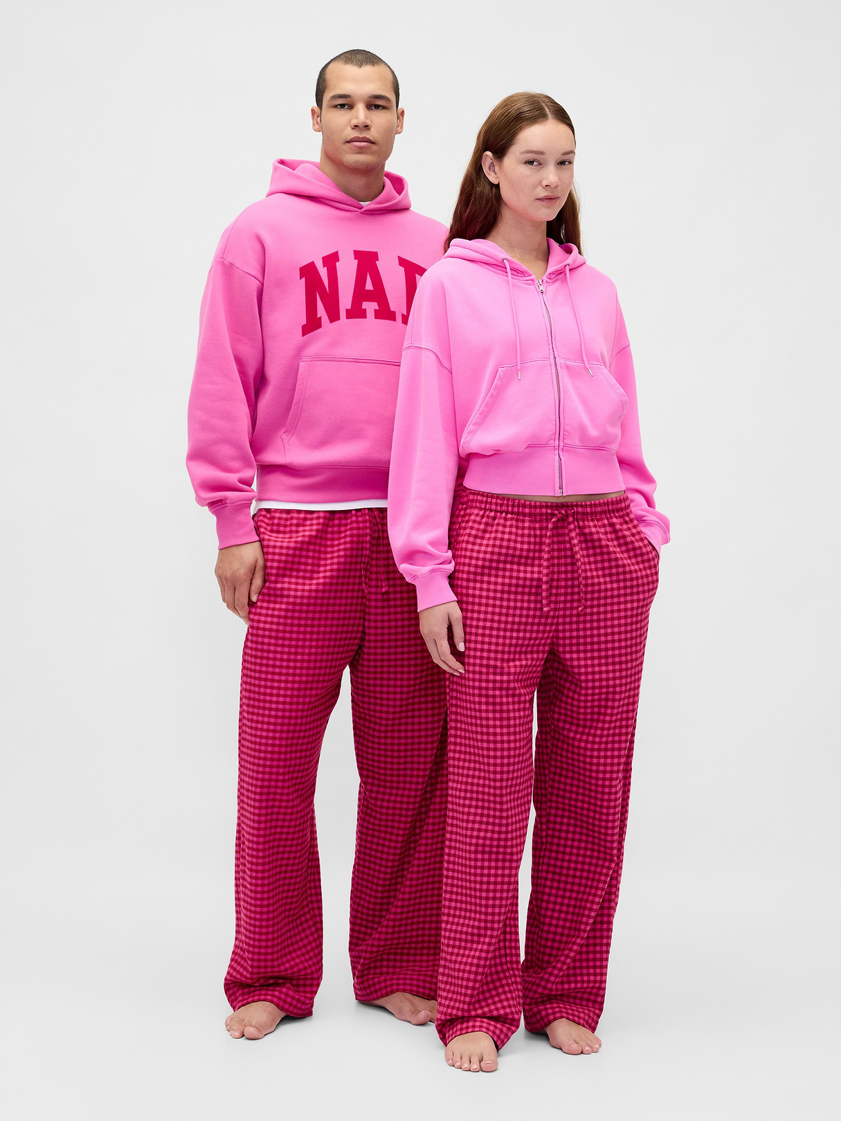 Adult Softest Flannel PJ Pants - Pink gingham