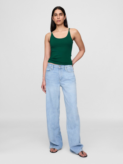 Modern Crop Cami - Rain forest green