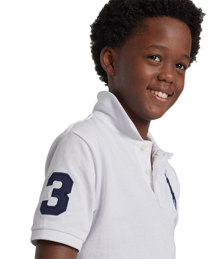 Polo Ralph Lauren Boys' 8-20 Big Pony Cotton Mesh Short-Sleeve Polo Shirt - White