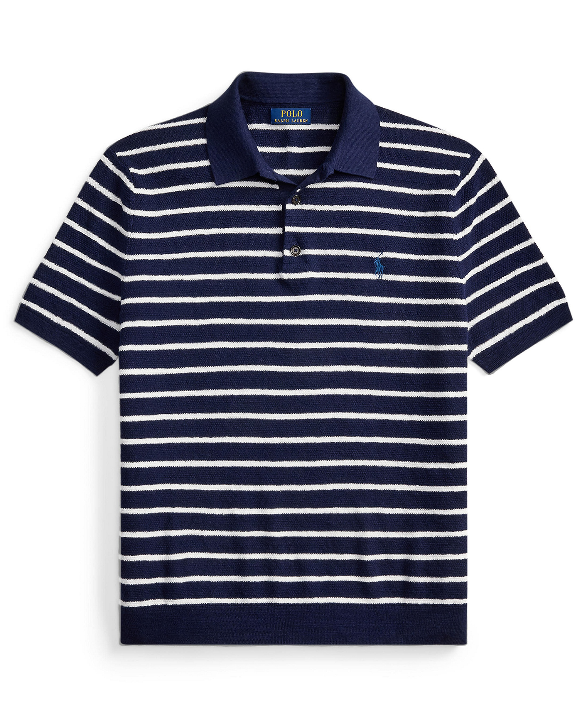 Polo Ralph Lauren Men's Short-Sleeve Polo Collar Sweater - Bright Navy Combo