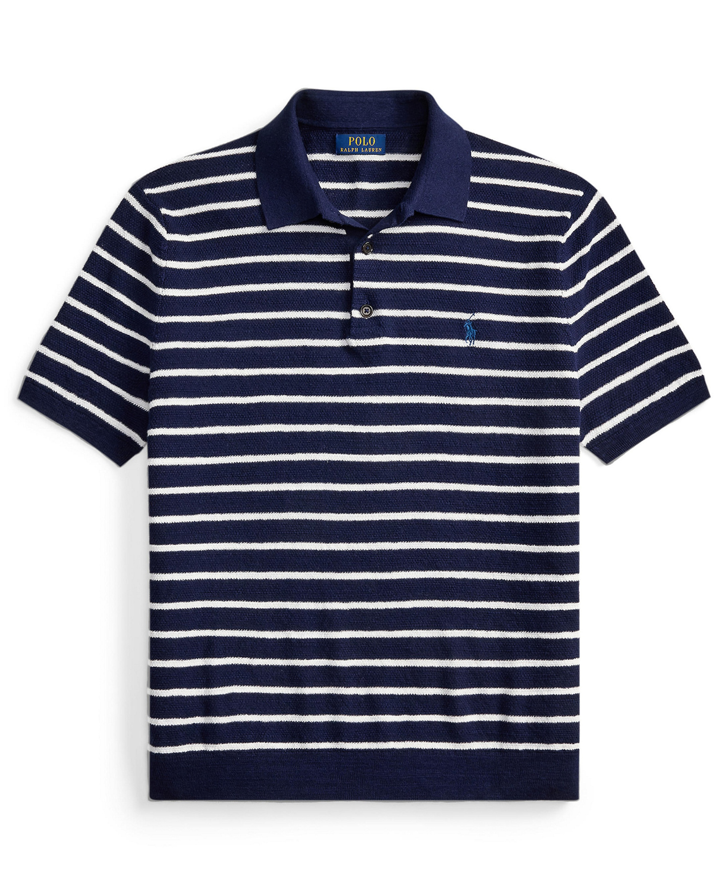 Polo Ralph Lauren Men's Short-Sleeve Polo Collar Sweater - Bright Navy Combo