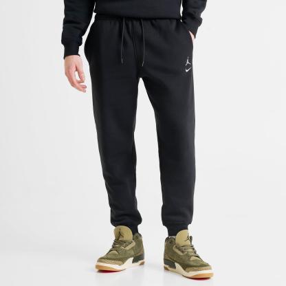 Men's Jordan Swoosh Brooklyn Fleece Jogger Pants - Black/White - view 3