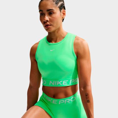 Women's Nithtke Pro Dri-FIT Crop Tank - Illusion Green/White