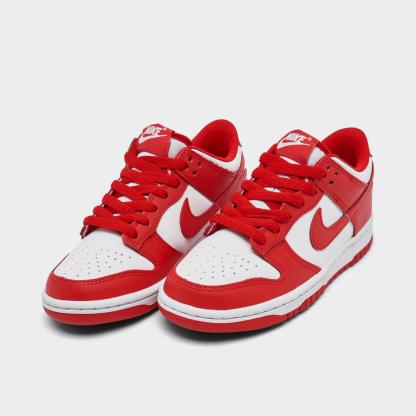 Big Kids' Nike Dunk Low Casual Shoes - White/Black/White (FB9109-119)