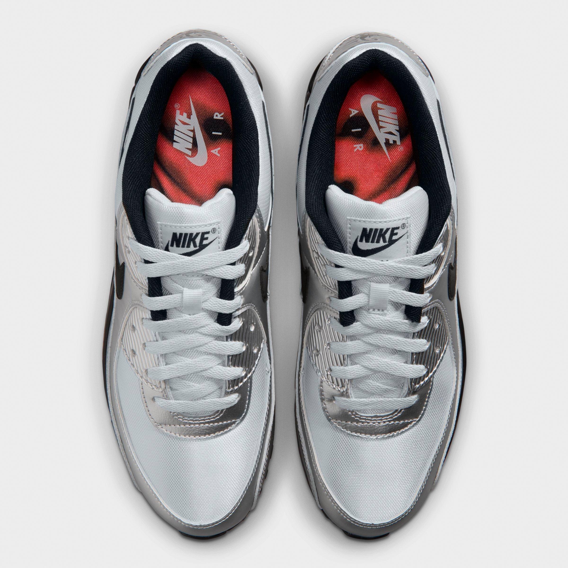 Men's Nithtke Air Max 90 Casual Shoes - Part 1 - Chrome/Gamma Blue/Black - Top view