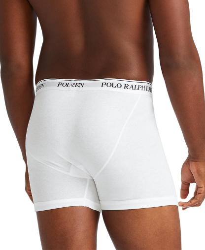Polo Ralph Lauren Men's 3-Pack Classic Cotton Boxer Briefs - White
