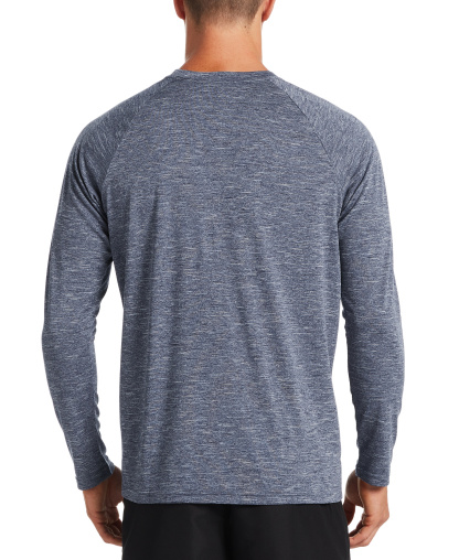Nike Men's Heather Hydroguard Long Sleeve Swim T-Shirt - MIDNIGHT NAVY