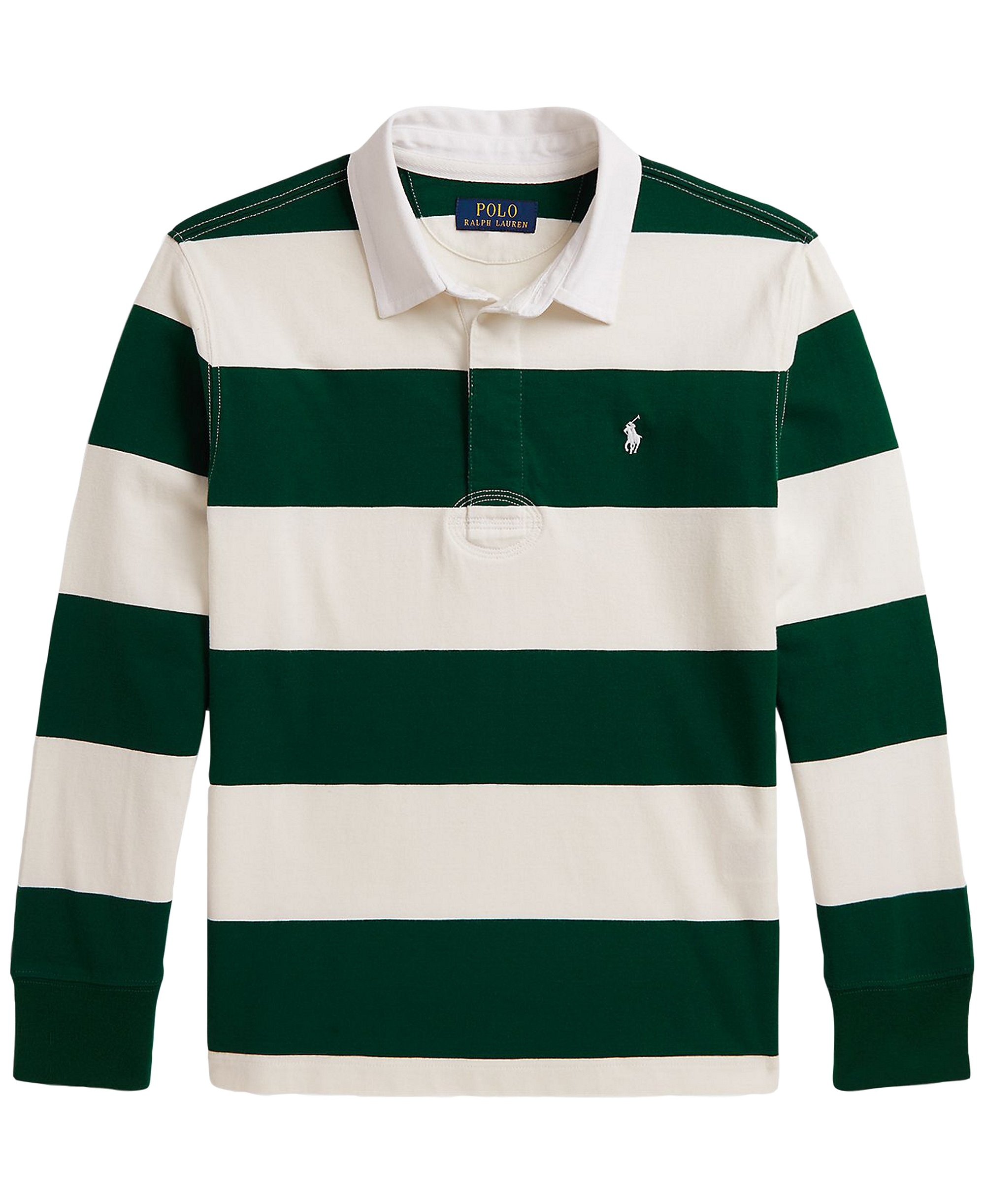 Polo Ralph Lauren Boys' 8-20 Iconic Long-Sleeve Rugby Shirt - Hunter Green/Nevis