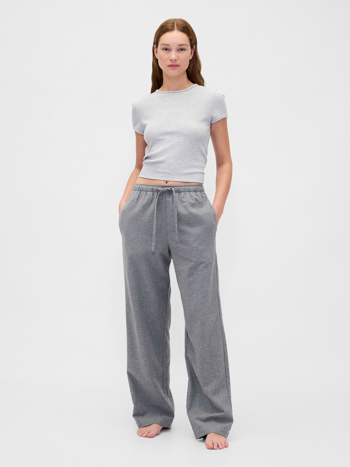 Adult Softest Flannel PJ Pants - Heather grey