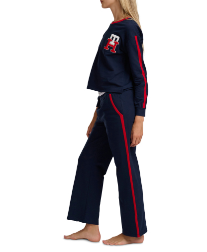Tommy Hilfiger Women's Long-Sleeve Wide-Leg Pullover and Long Pants, 2-Piece Set - Sky Captain