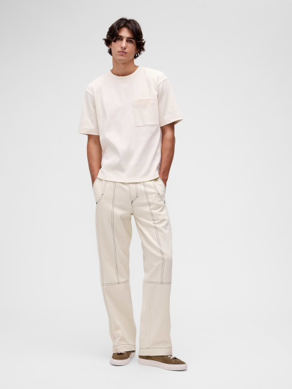 GapStudio Relaxed Utility Jeans - Ecru rinse