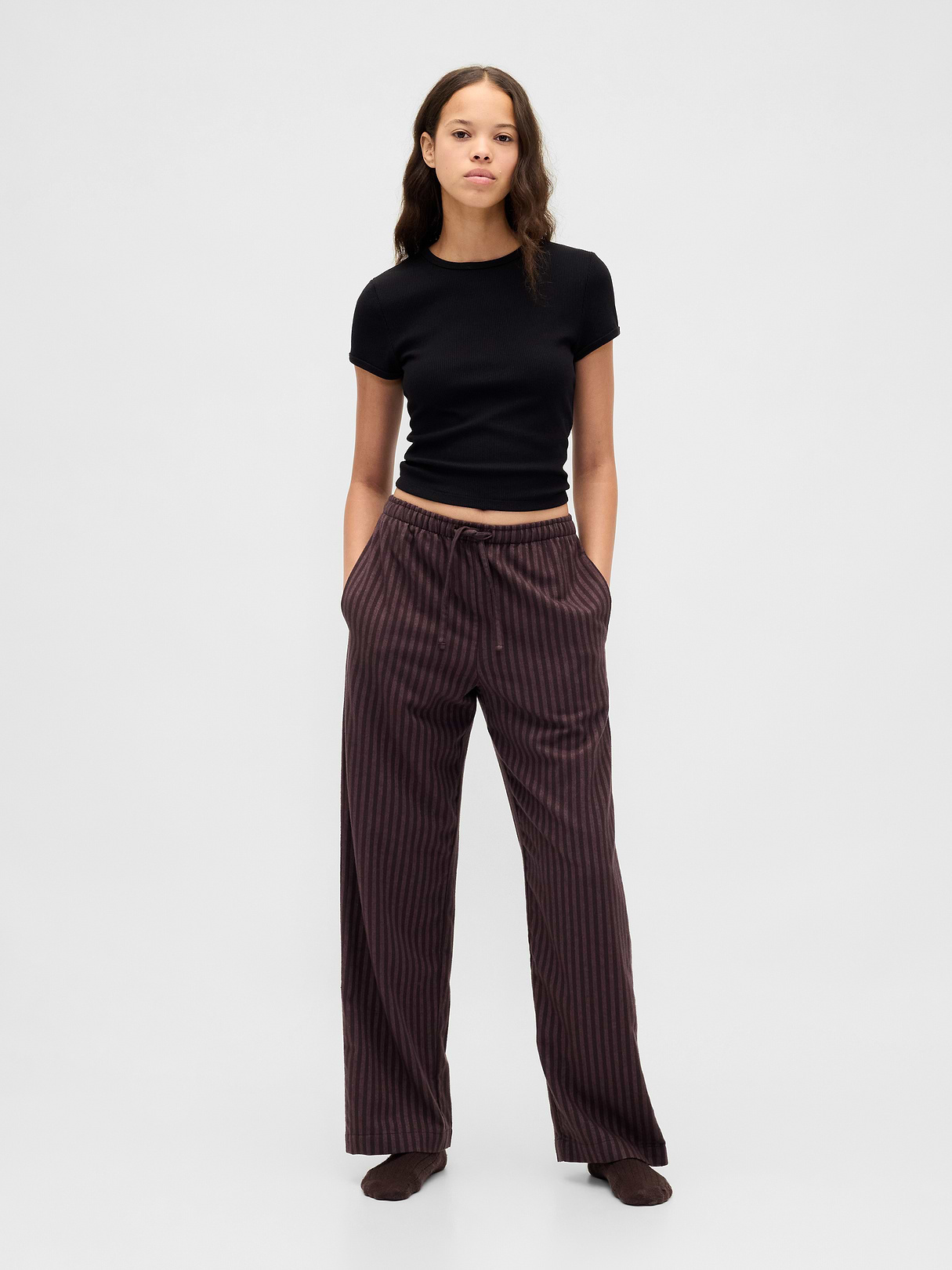 Adult Softest Flannel PJ Pants - Brown stripe