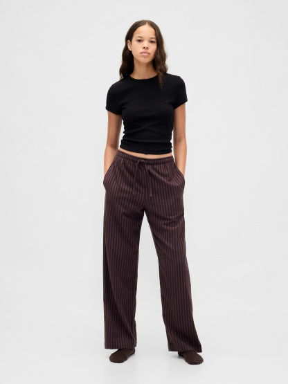 Adult Softest Flannel PJ Pants - Brown stripe