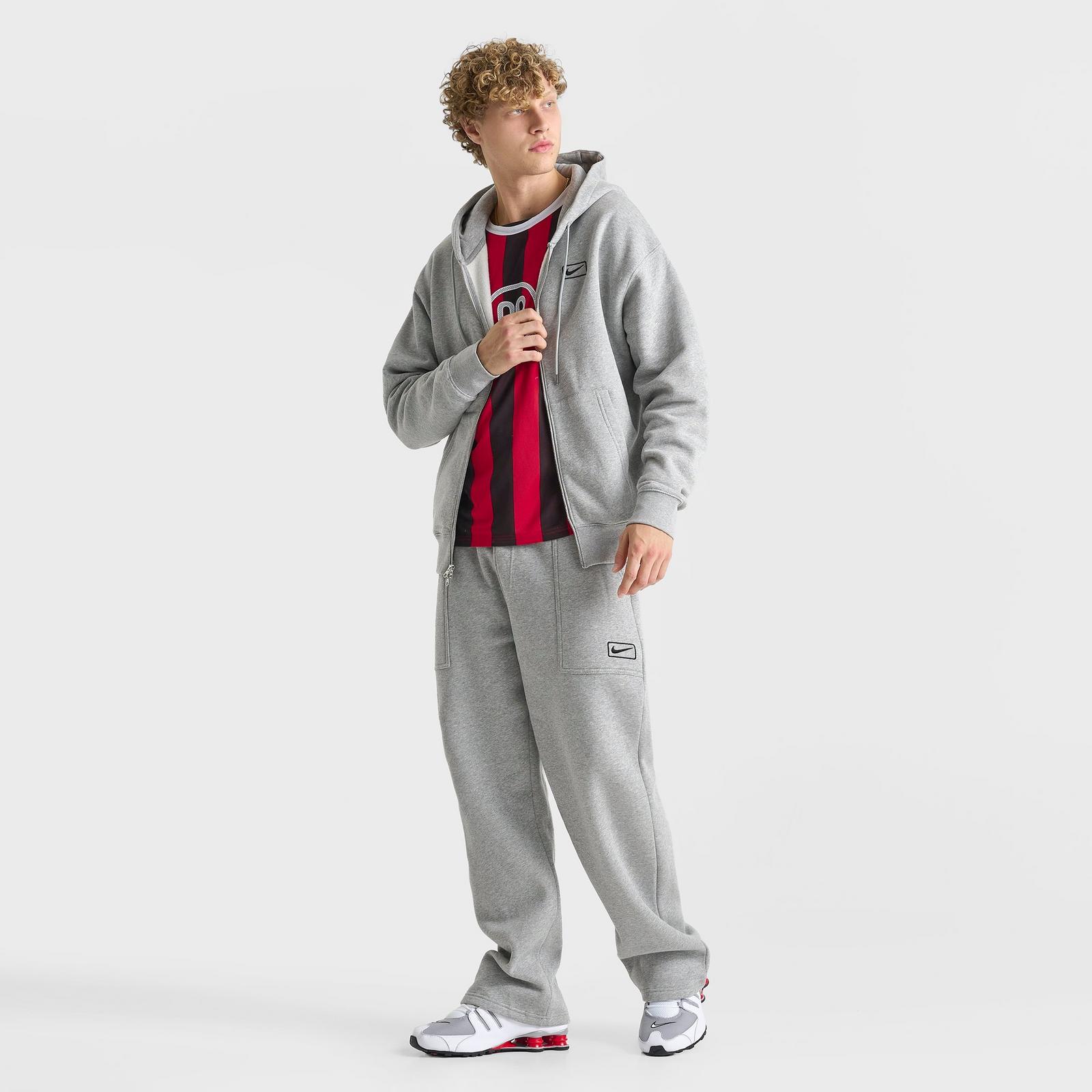 Men's Nike Sportswear Swoosh Box Full-Zip Hoodie - Dark Grey Heather