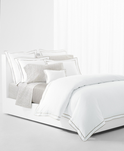 Lauren Ralph Lauren Spencer Leaf Sheet Set, Queen - Stone Grey Leaf