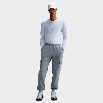 Men's Nithtke Club Fleece Cargo Jogger Pants - Dark Grey Heather/Light Smoke Grey/White