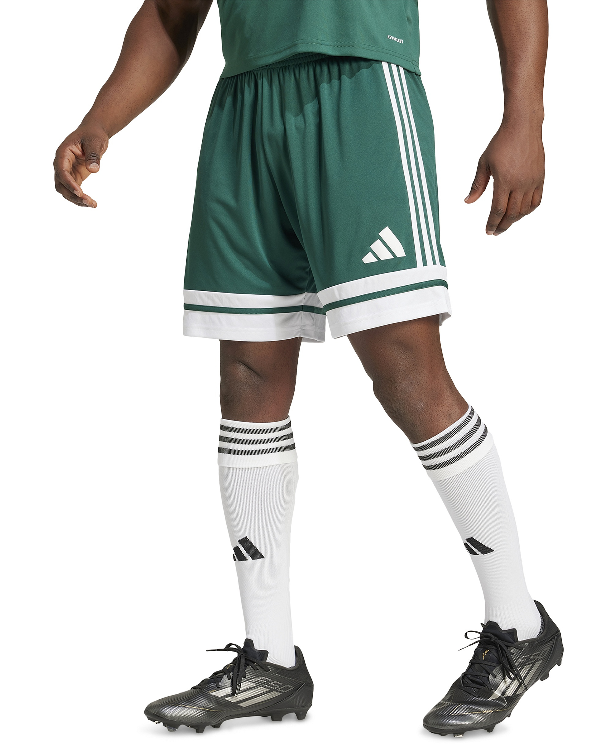 adidas Men's Regular-Fit Squad 25 Logo Shorts - Team Green/wht