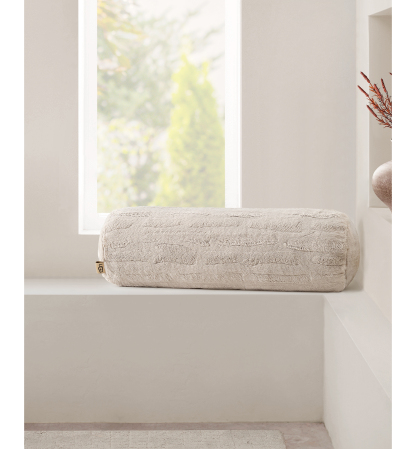 UGG® Valor Carved Faux-Fur Bolster Decorative Pillow, 8" x 26" - Clamshell
