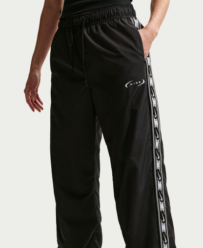 Nike Women's Sportswear Classic Mid-Rise Woven Pants - Black/Sail