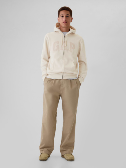 Adult VintageSoft Arch Logo Zip Hoodie - chino