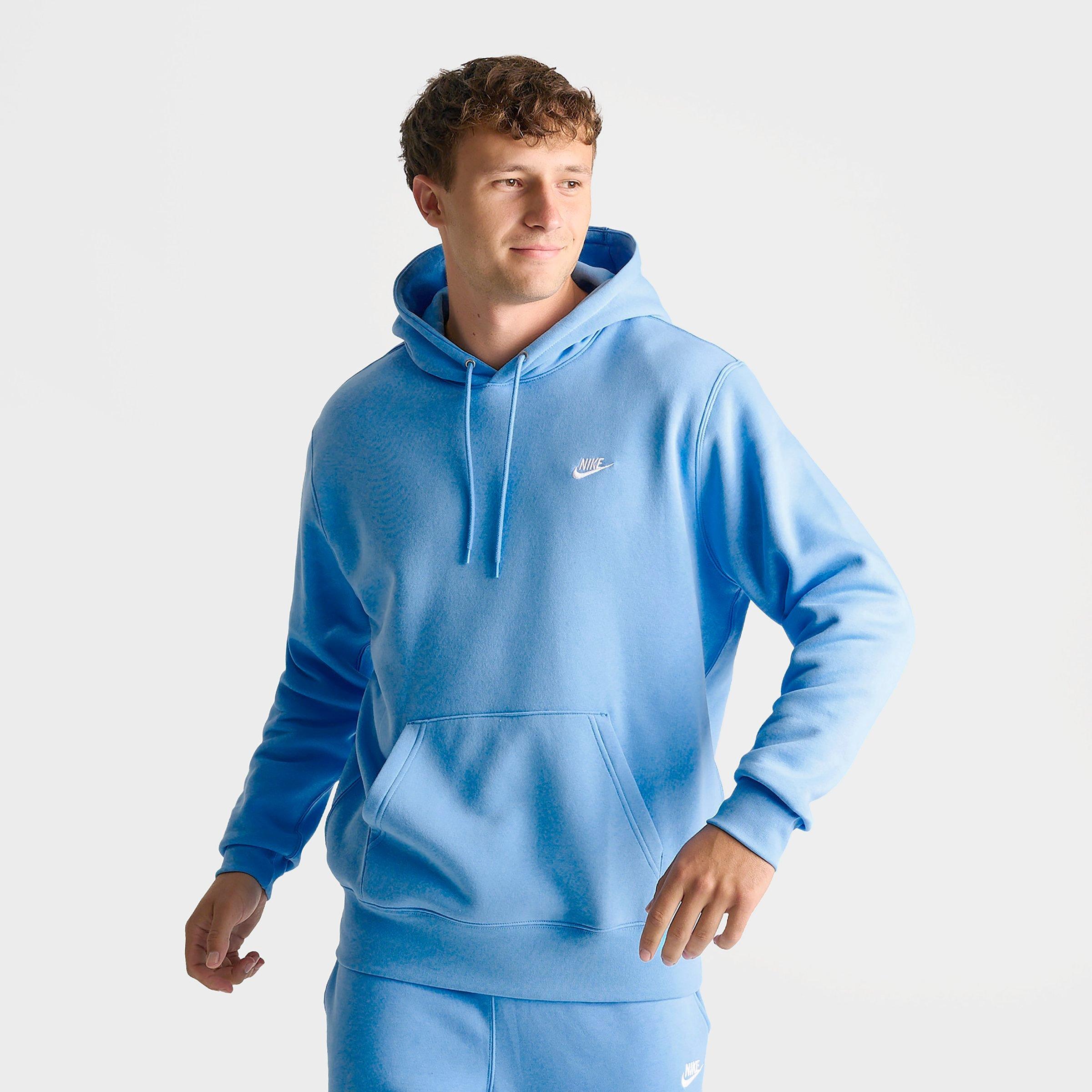 Men's Nithtke Club Fleece Premium Embroidered Pullover Hoodie - Part 2 - Football Blue/Football Blue/White
