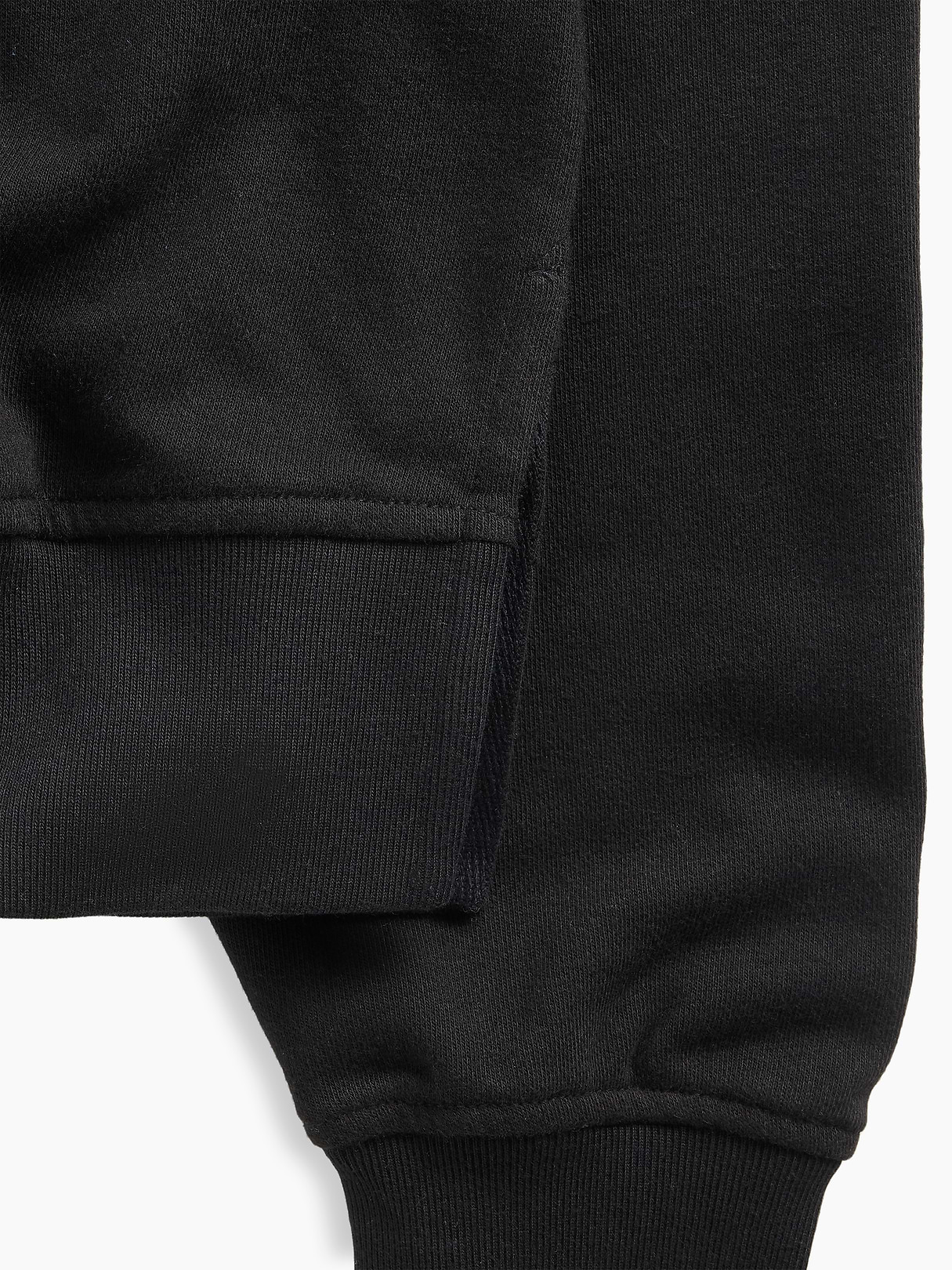 VintageSoft Terry Oversized Wedge Side-Slit Sweatshirt - Black
