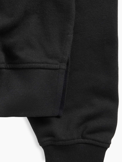 VintageSoft Terry Oversized Wedge Side-Slit Sweatshirt - Black