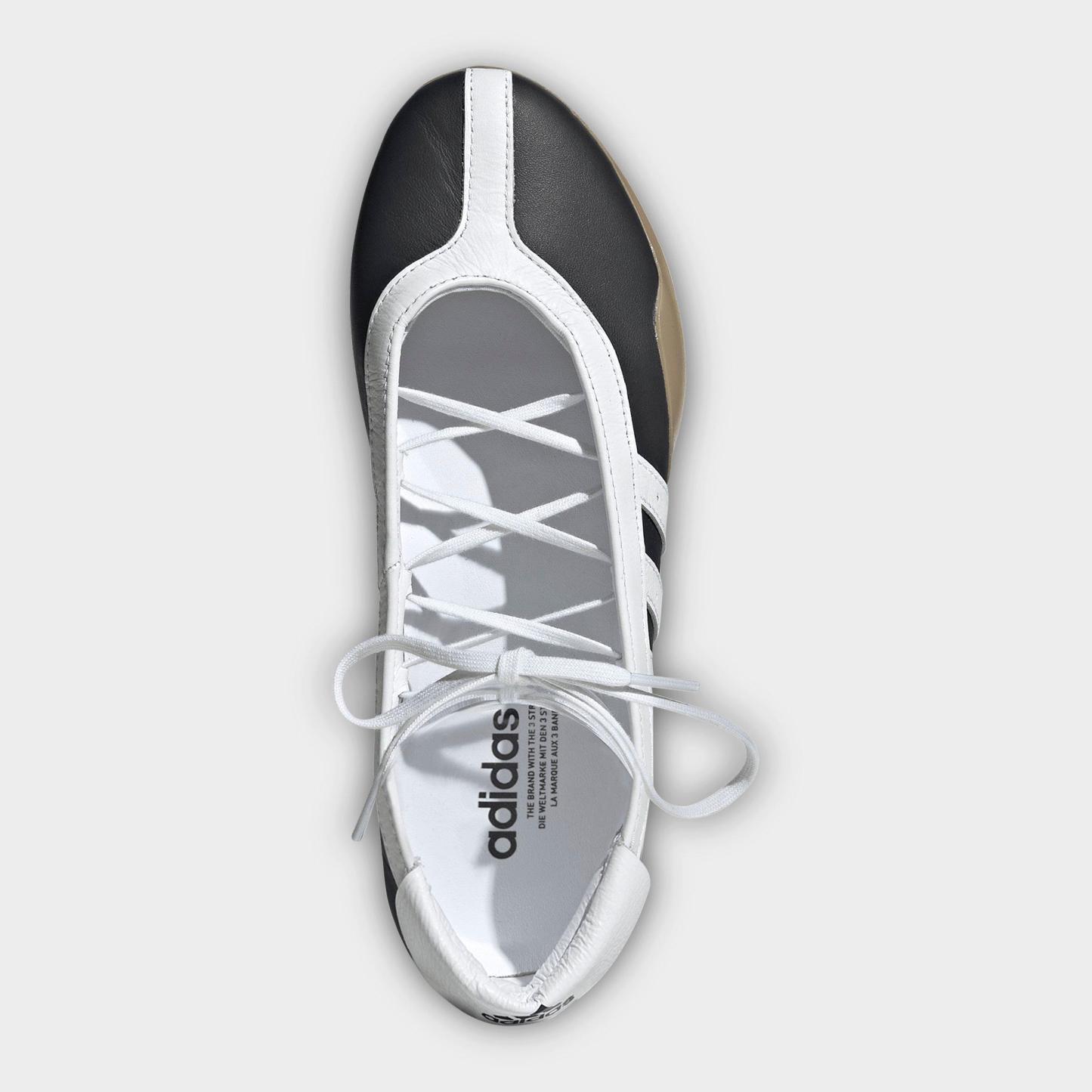 Women's adidas Originals Taekwondo Mei Ballet Casual Shoes - Core Black/Cloud White/Gum (JR7031-001) - Top view