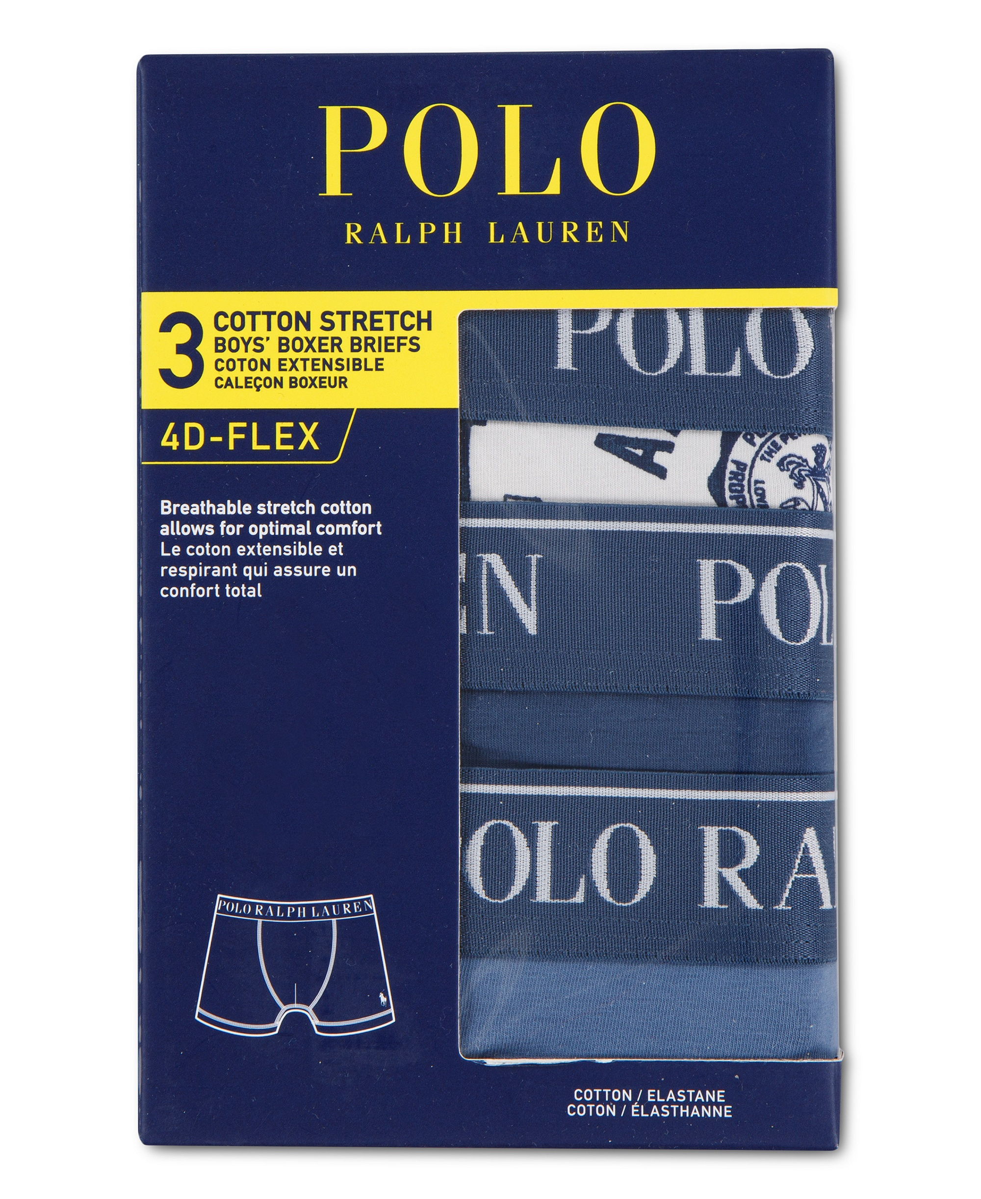 Polo Ralph Lauren Boys' 8-20 Cotton Stretch Boxer Briefs, 3-Pack - Nevis