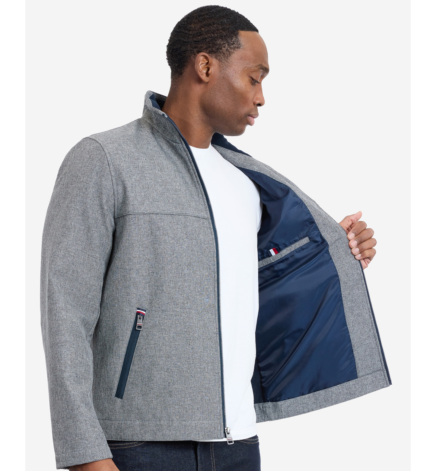 Tommy Hilfiger Men's Softshell Hipster Long-Sleeve Jacket - Heather Gray