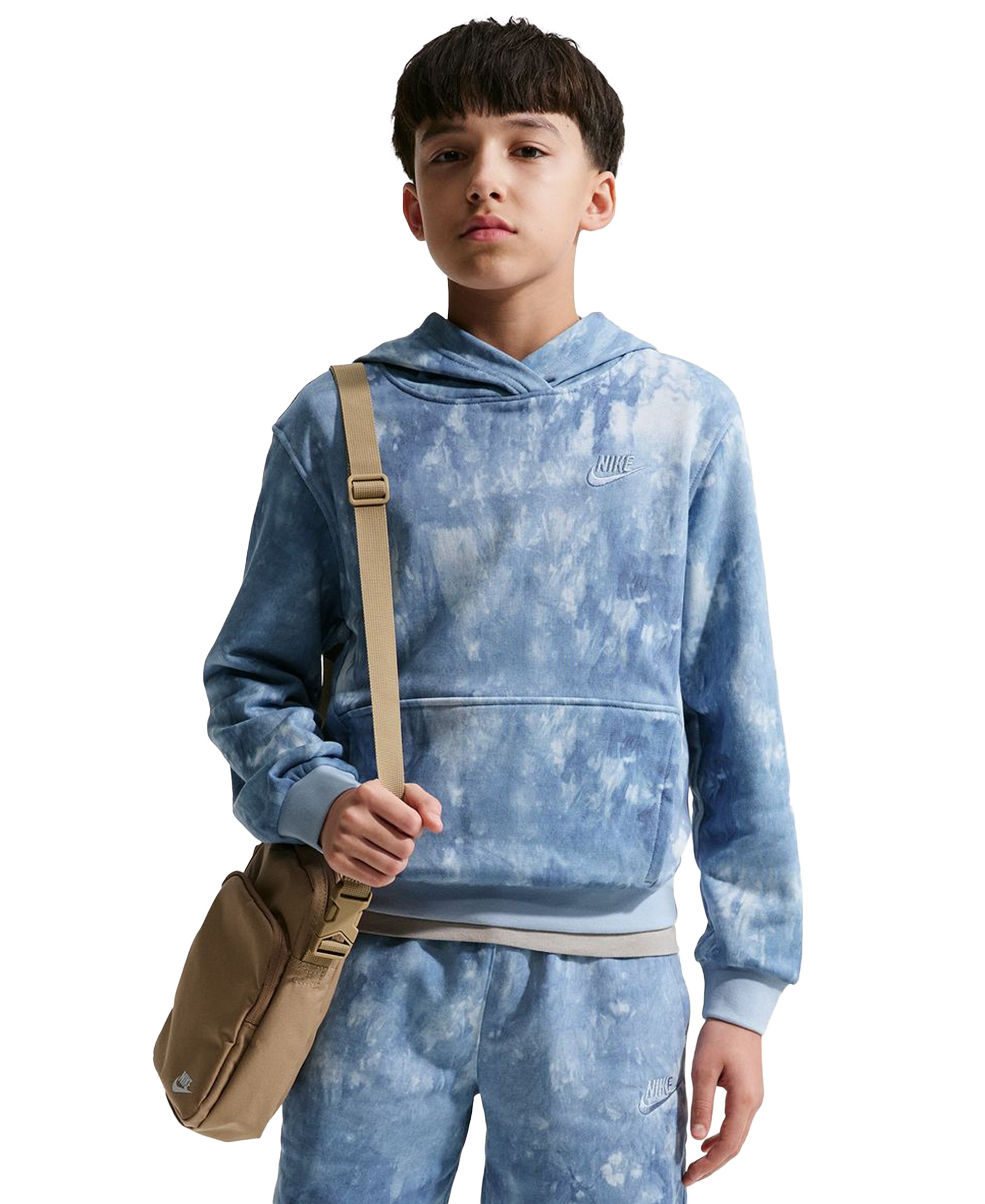Nike Boys' and Girls' Sportswear Club 8-20 French Terry Hoodie - Hydrogen/Work Blue