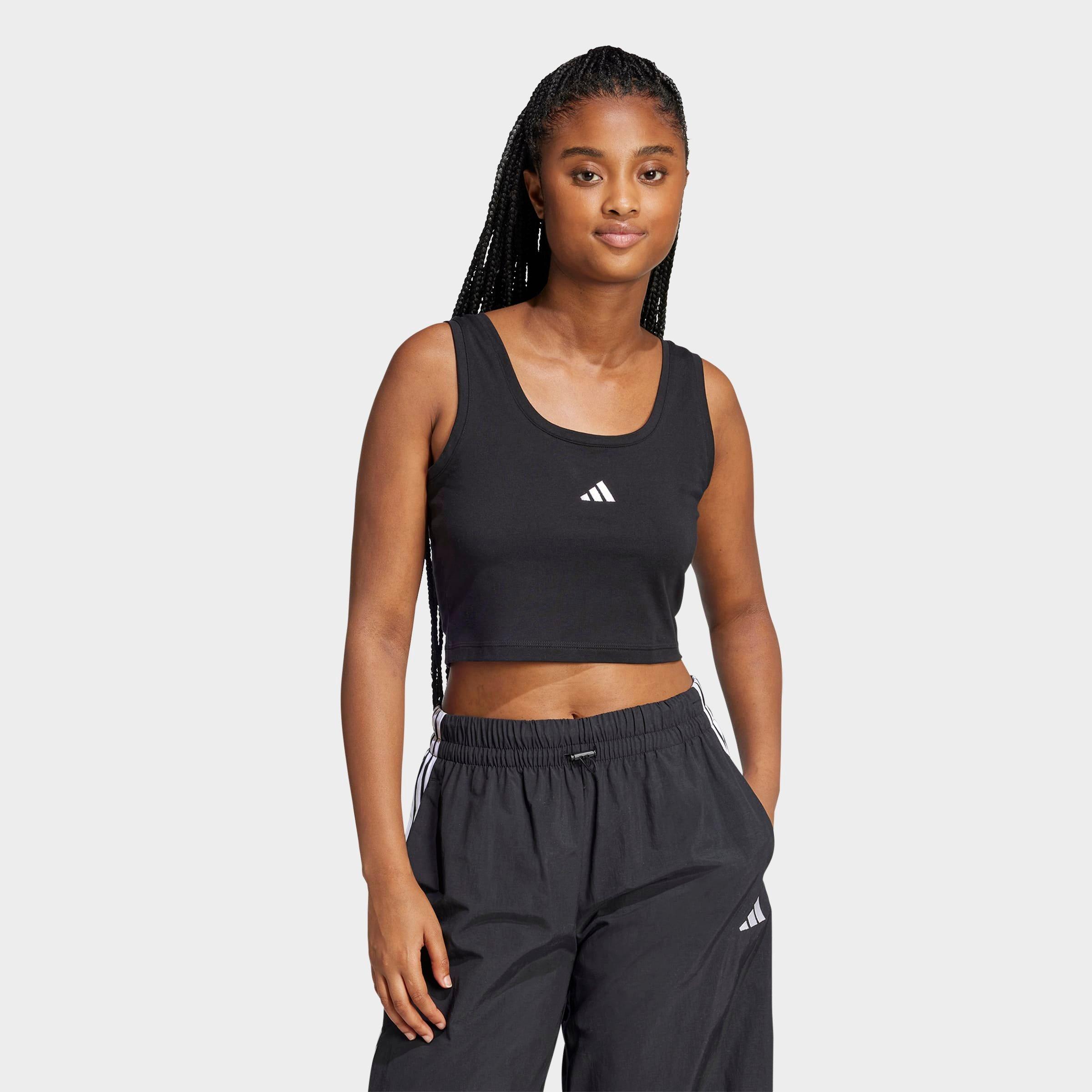 Women's adidas Sportswear Essentials Small Logo Cotton Lifestyle Tank Top - Black/White