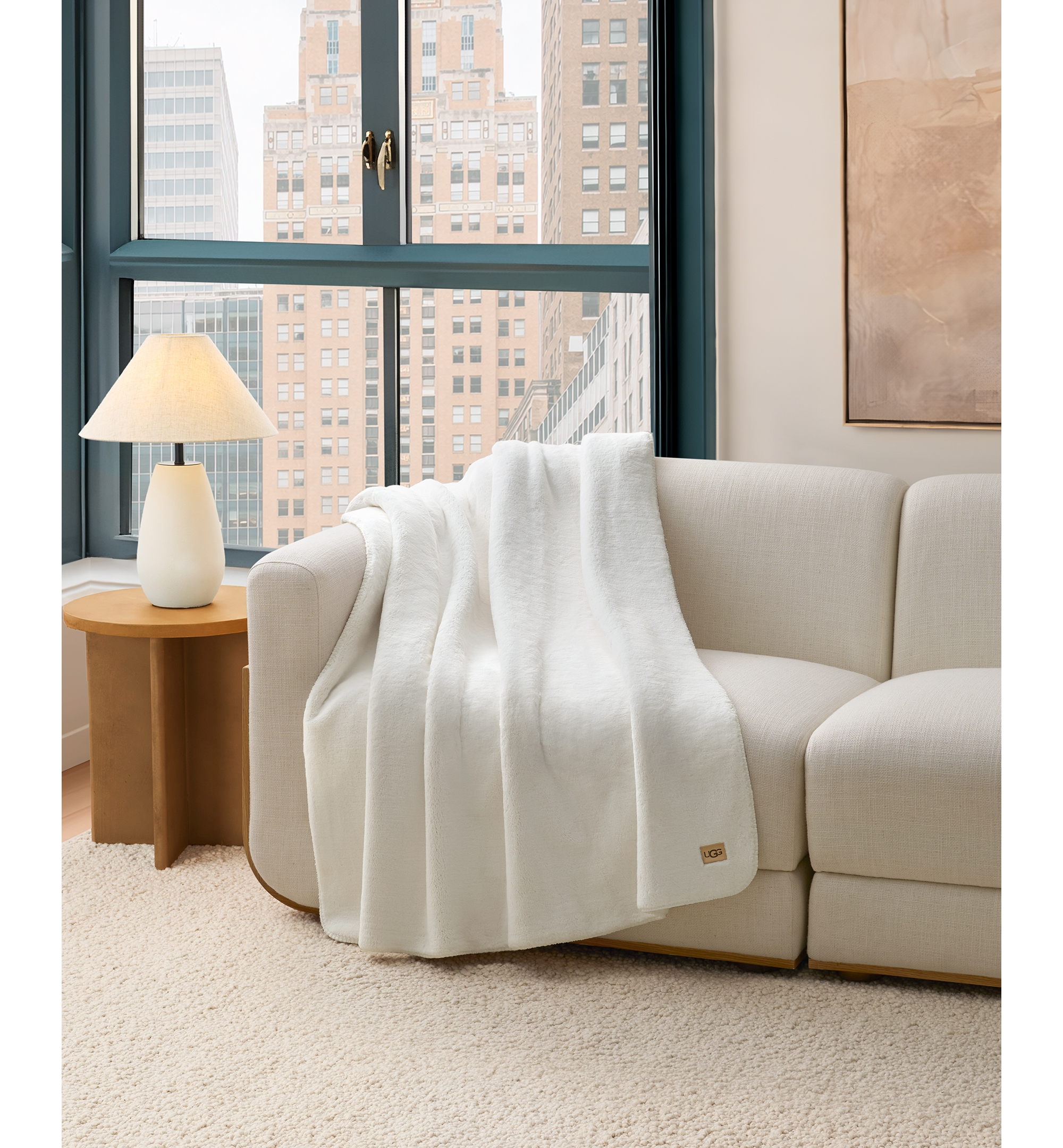 UGG® Saige Plush Throw, 50" x 70" - Rosewood
