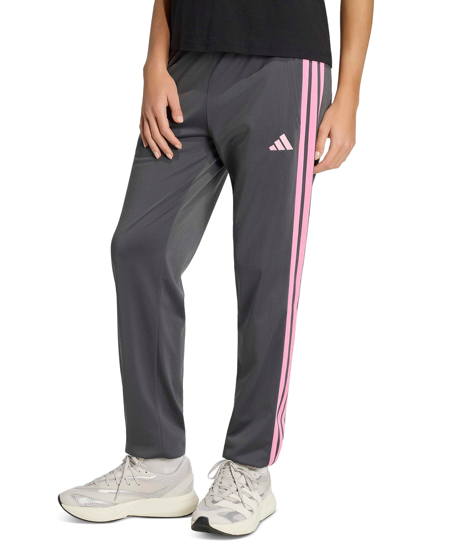 adidas Women's Tricot 3-Stripes Track Pants - Grey Six Melange Multi Stripe