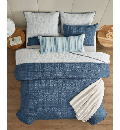 UGG® Devon Seersucker 3-Piece Comforter Sets - Tahoe Blue
