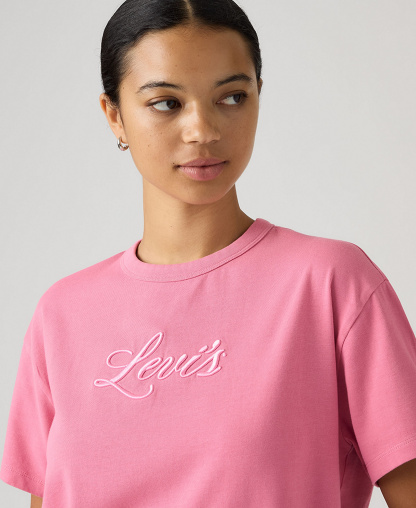 Levi's Women's Vintage Relaxed-Fit T-Shirt - Corded Script Logo Tameless Rose