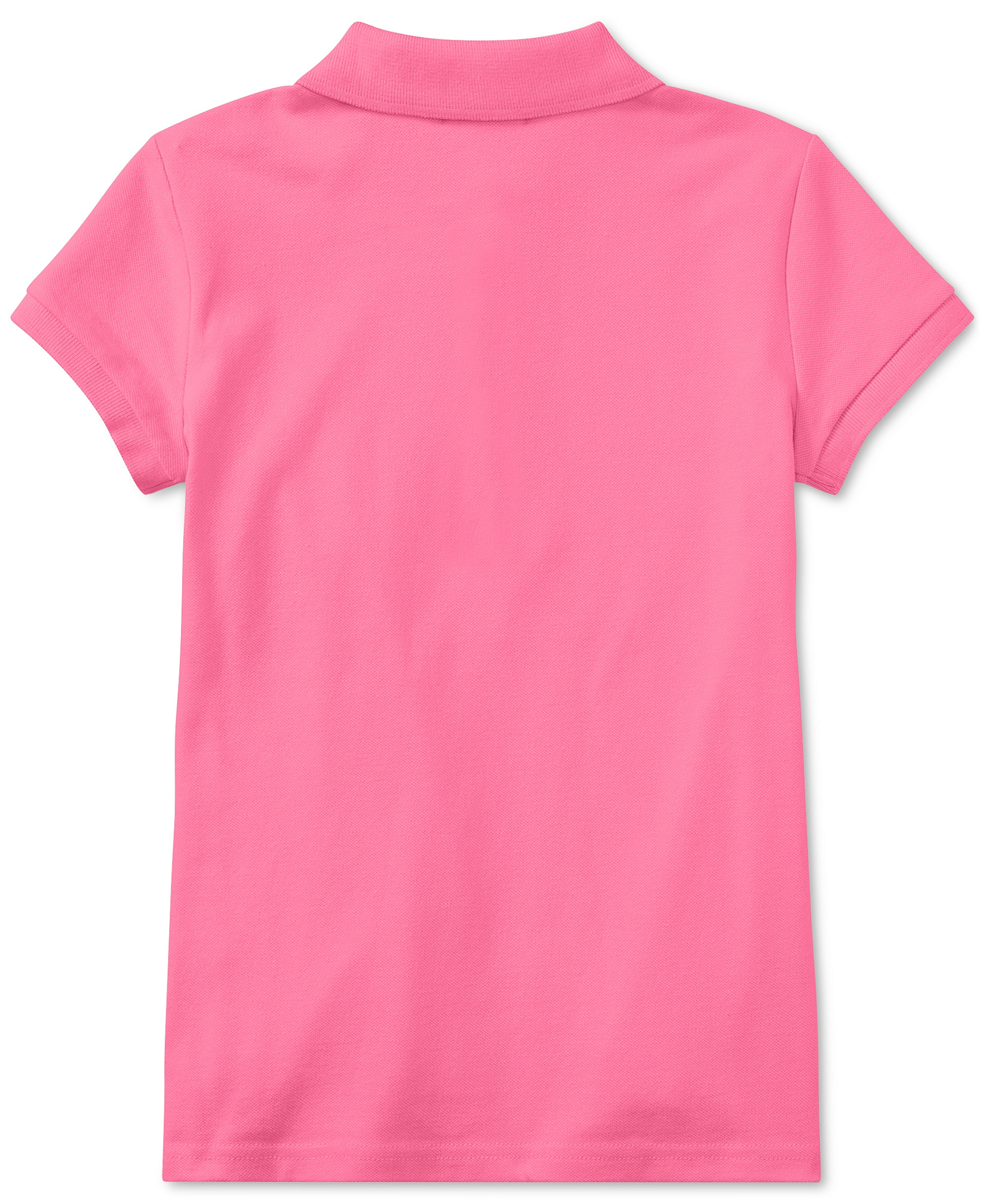 Polo Ralph Lauren Girls' 7-16 Stretch Cotton Mesh Polo Shirt - Baja Pink