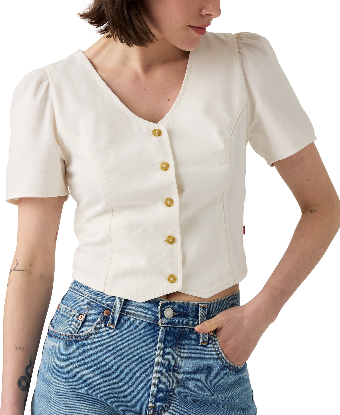 Levi's Women's Moxie Cotton Short-Sleeve Denim Blouse - Another Flurry
