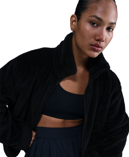 Nike Women's Essential Sherpa High-Pile Fleece Jacket - Black/Sail