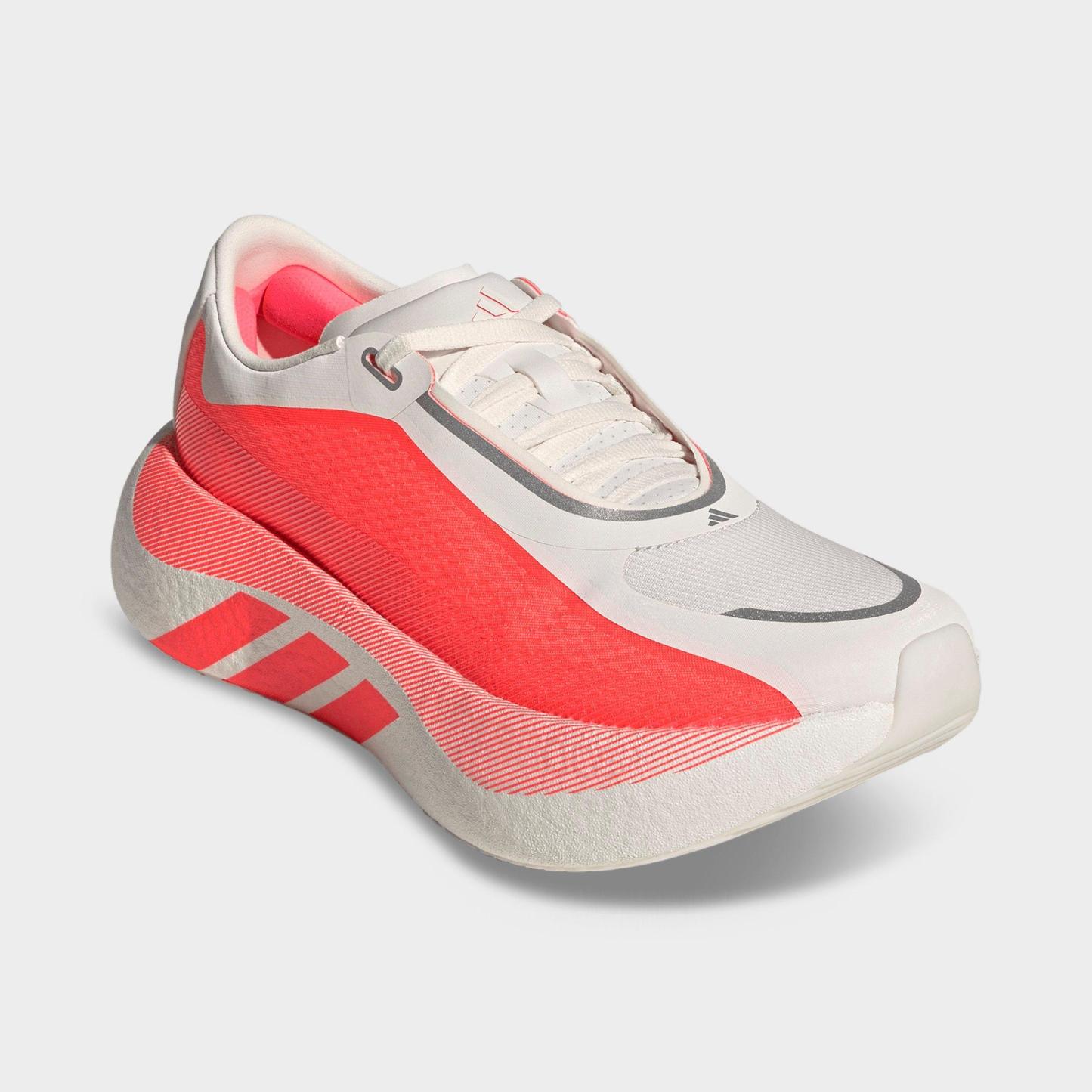 Women's adidas Hyperboost Edge Running Shoes - Part 2 - Hyper White/Solar Turbo/Solar Turbo - Both shoes facing left