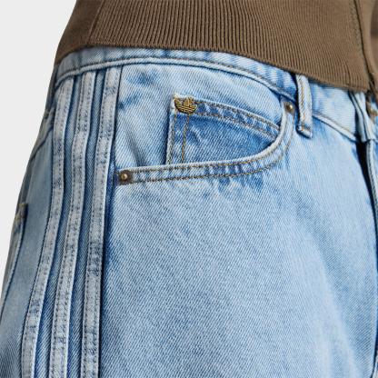 Women's adidas Originals Firebird Denim Mid-Rise Straight Denim Pants - Light Denim