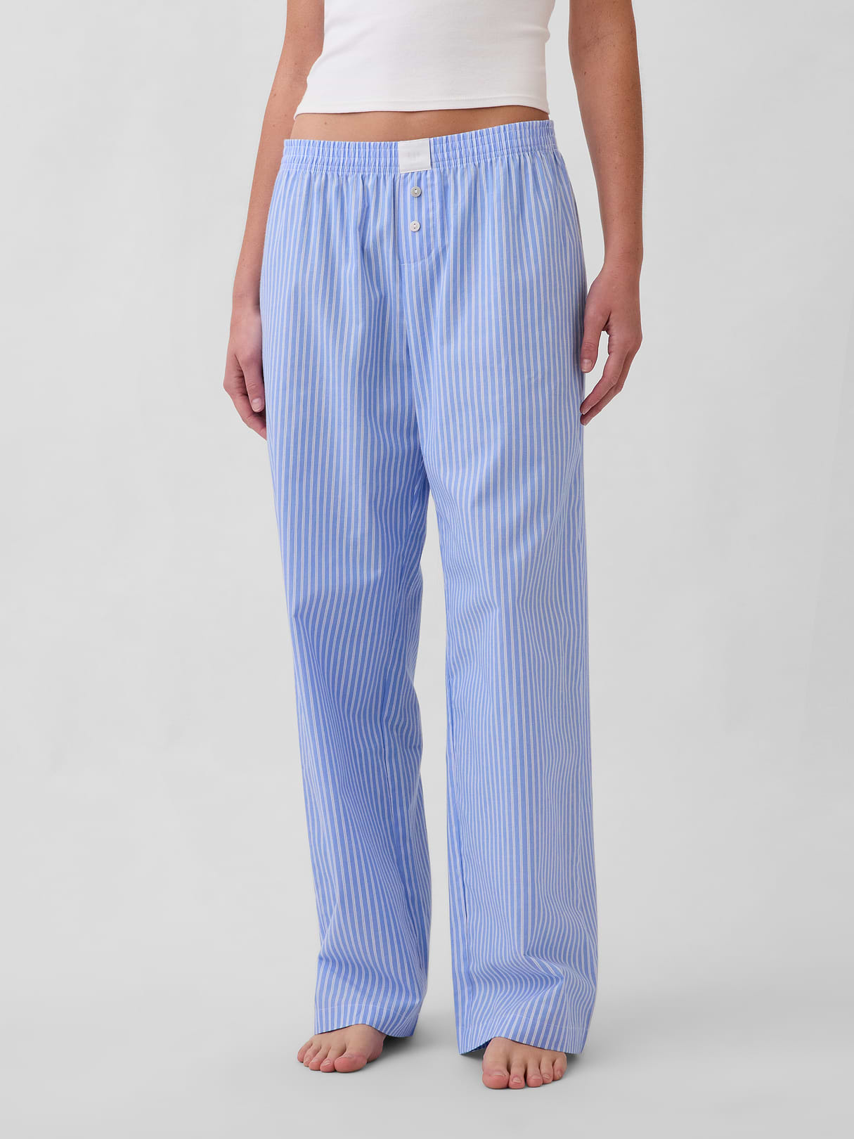 Poplin PJ Pants - Blue & white stripe